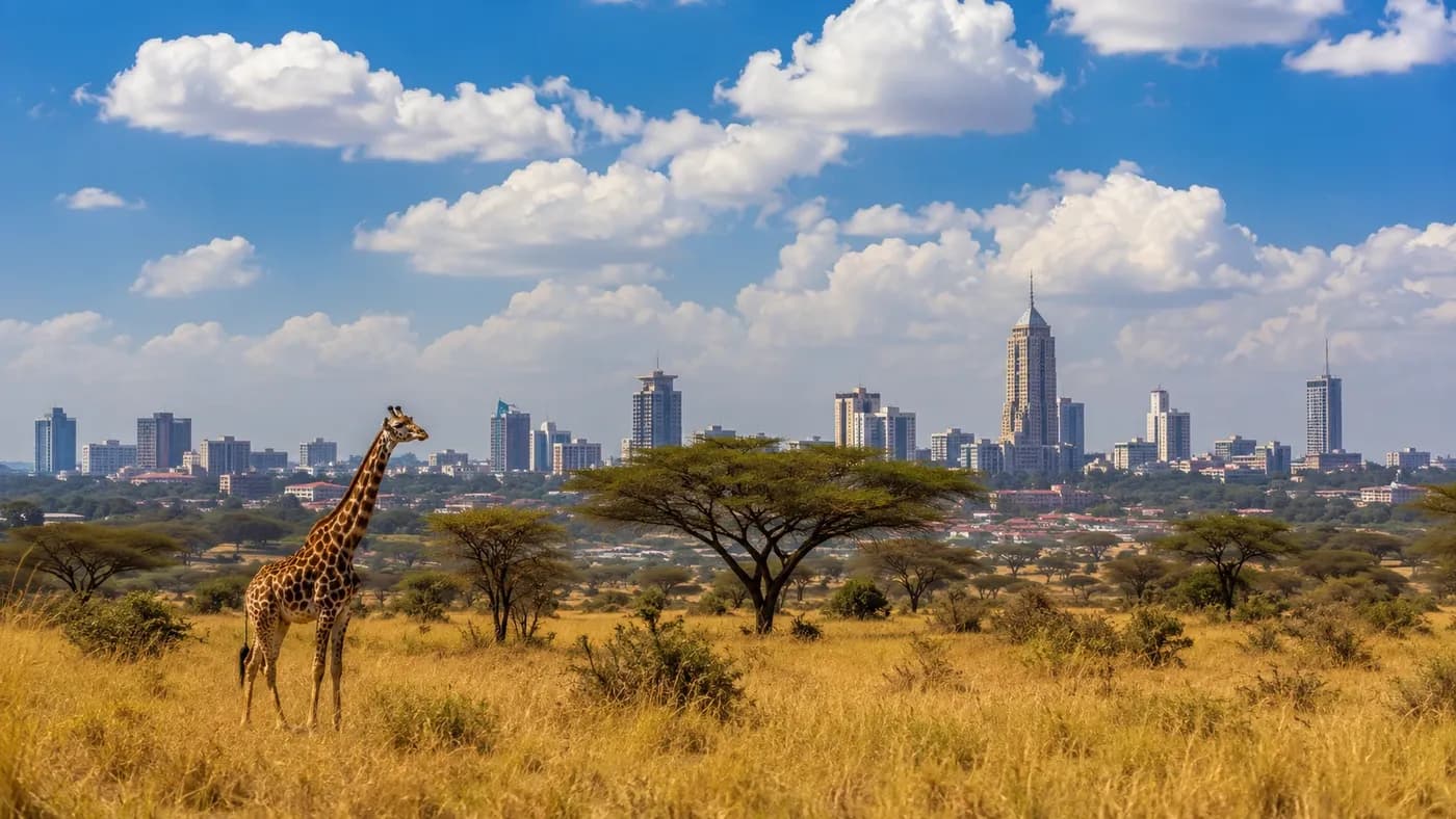 Nairobi skyline in Kenya